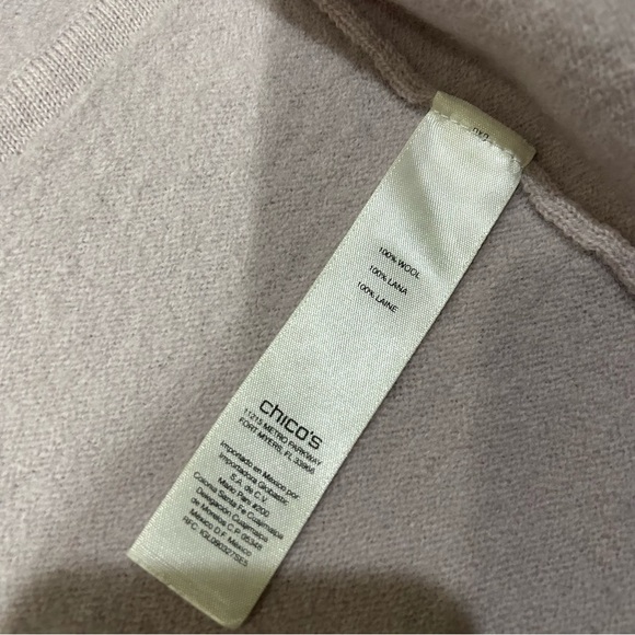 Chico’s Lavender Boiled Wool Yvonne Cropped Long Sleeve Cardigan Size 6 - Picture 6 of 11